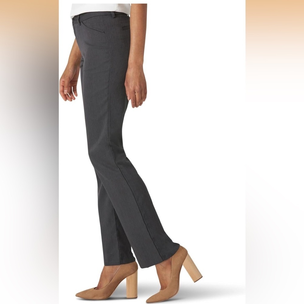 Lee Charcoal Heather Wrinkle-Free Pants Straight Leg Pant size 18 - Picture 2 of 10